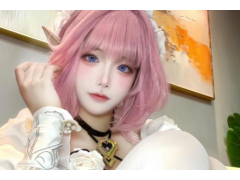 爱莉希雅典藏版COS：粉色甜心，过膝白袜，绽放璀璨真我，快来加入爱门